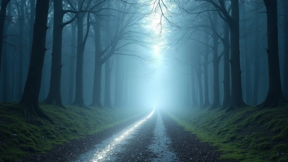 A quiet path with a visible line or boundary, representing the moment someone learns to protect their peace and stop over-explaining themselves in love.